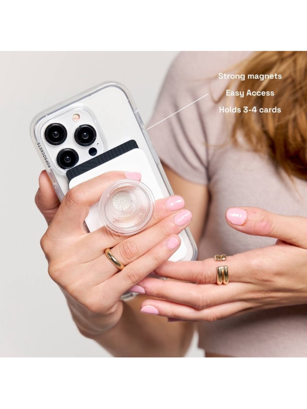 NIB PopSockets Magnetic Phone Wallet with Grip and MagSafe, in Blank Fresh - Picture 4 of 10